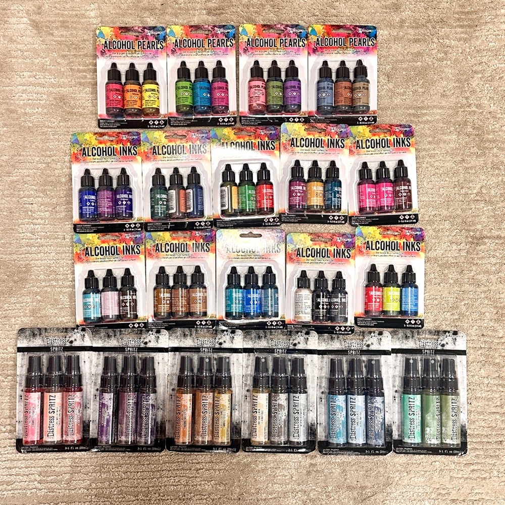 Brand New 60 Ranger Tom Holtz Alcohol Inks and Distressed Spritz Alcohol Inks